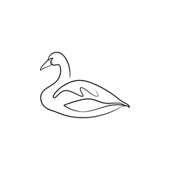 Swan continuous one line art drawing