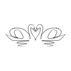 Swan continuous one line art drawing