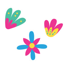 Flowers Diwali Sticker Color 2D Illustration