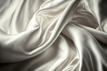 Fototapeta na wymiar white silk made by generative ai