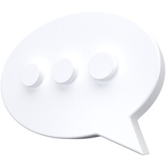 3d Message Icon on White, for UI, poster, banner, social media post. 3D rendering