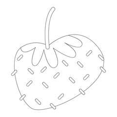 Strawberry Valentine Sticker Outline 2D Illustration