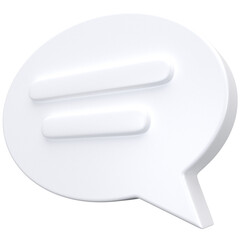 3d Message Icon on White, for UI, poster, banner, social media post. 3D rendering