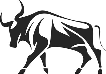 Universal Black and white bull logo. Ideal for a wide range of industries.