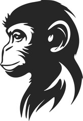 Elegant black and white monkey head logo. Ideal for a wide range of industries.
