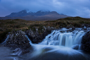 Waterfall in the mountains of Skye.