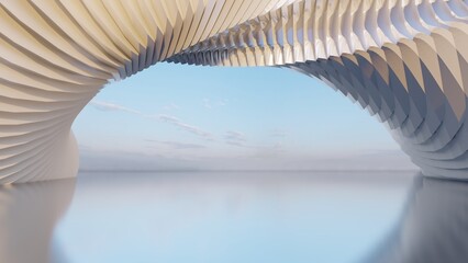 Abstract minimalist architecture 3d render