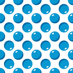 Vivid seamless repeating pattern of blue cartoon balls for wallpapers, textile, fabric and other surfaces