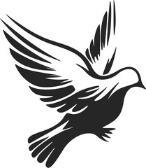 Elegant black and white dove logo. Perfect for a fashion brand or high end product.