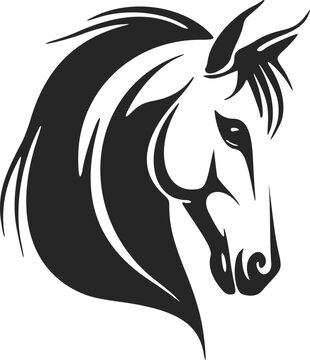 Simple yet powerful Black and white horse logo. Perfect for any company looking for a stylish and professional look.