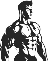 Universal Black and white logo with the image of a sports man. Good for the gym.