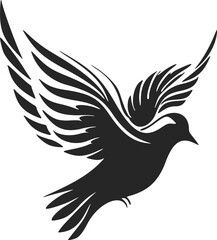 Universal Black and white dove logo. Ideal for a wide range of industries.
