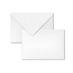 White blank V flap C5 envelope front and back realistic mockup. Vector mock-up. Template for design