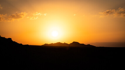 sunset in the mountains of Jordan