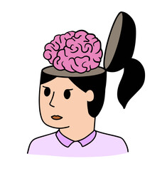 Woman with open mind. Concept of knowledge