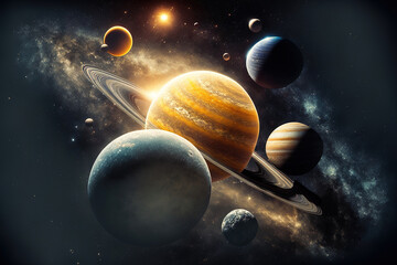 Obraz na płótnie Canvas planet in space.Generative AI