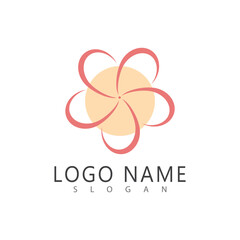 Beauty plumeria icon flowers design illustration Template