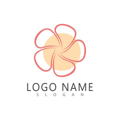 Beauty plumeria icon flowers design illustration Template