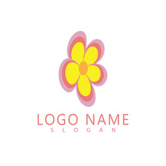 Beauty plumeria icon flowers design illustration Template