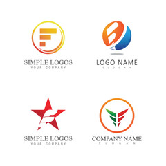 F initial letter logo vector symbol template design