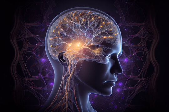 artificial intelligence. extraterrestrial intelligence. alien humanoid. 3d illustration. Generative AI