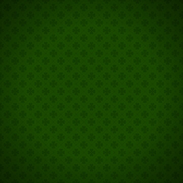 St Patrick's Day Irish lucky clover dark green rhombus tile gradient background vector illustration