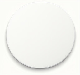 elevated circular white button on white, generative ai