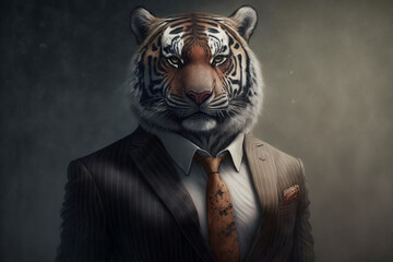 tiger in professional suit