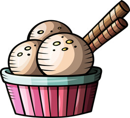 Ice Cream cartoon funny illustration