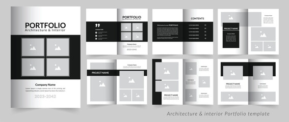 Fototapeta na wymiar Professional architecture and interior Portfolio template