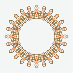 Decorative line art frame for design template. Elegant vector element Eastern style, place for text. Lace illustration for invitations and greeting card