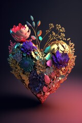 Valentine Hearts & Flowers