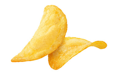 Delicious potato chips cut out
