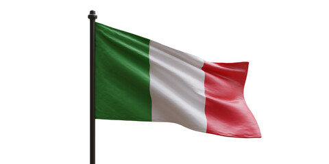 Italy flag isolated on white, png