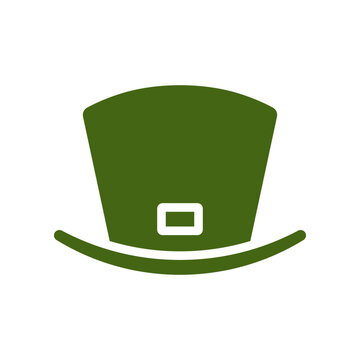Saint Patrick's Day Irish leprechaun hat lucky fortune mascot headdress vintage icon vector flat
