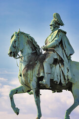 Fototapeta premium Köln Reiterstandbild an der Hohenzollernbrücke 