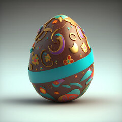 Easter egg with ribbon