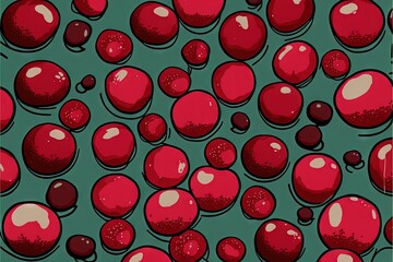  a bunch of red apples are in a green background with a black border around them and a red and white border around them, with a black border at the top.  generative ai