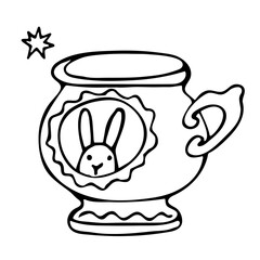 Collection of hand-drawn pictures of coffee cups
