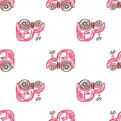 Seamless pattern. Children's drawings with wax crayons