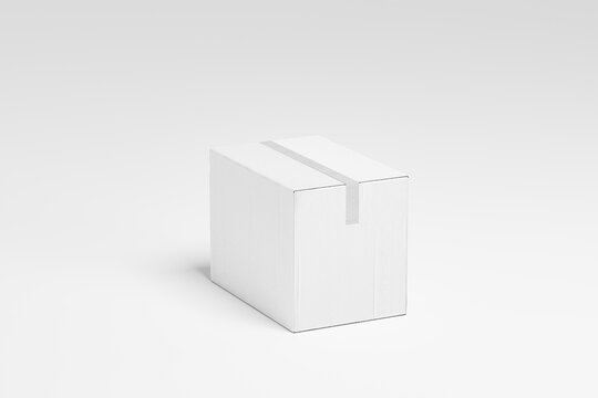 Carton box on white background 3d render