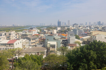 Fototapeta na wymiar Aerial view of the downtown cityscape