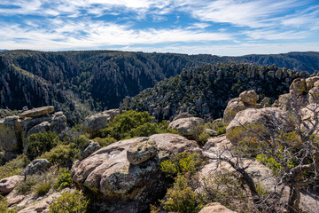 Fototapeta na wymiar Landscape photograph of the Chiricahua Mountains, Chiricahua National Monument. Arizona.