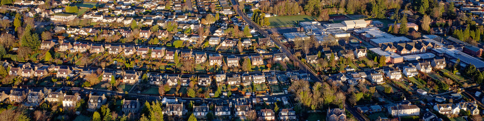 Fototapeta premium Aerial view of Banchory village in Aberdeenshire