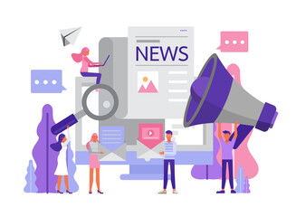 news update concept character vector design