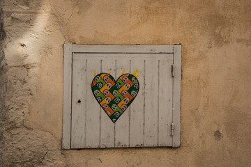 heart on a wooden wall