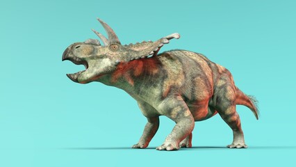 3d-illustration of an isolated extincted dinosaur albertaceratops