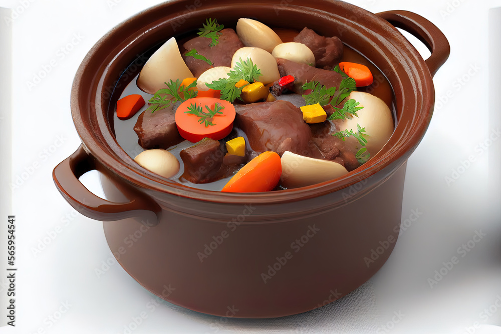 Wall mural Beef meat stewed with potatoes - Wall murals