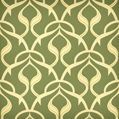 Seamless art deco nouveau tile pattern. Generative AI