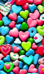 Fototapeta na wymiar heart shaped sweets